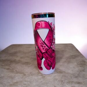 Pink Ribbon Boxing Gloves Tumbler and Journal Bundle